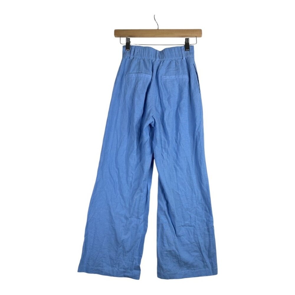 Abercrombie & Fitch Linen Blend Elastic Waist Pants size XXS Blue - Picture 6 of 9